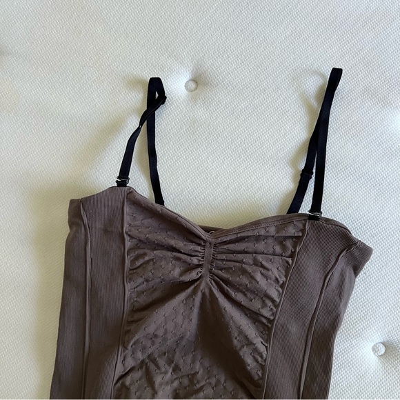 Intimately Free People Bodycon Shapewear Mini Dress Brown Strapless Adjustable - Picture 3 of 6